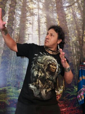 POLO NEGRO: Diseño Lobos Y Guerrero Nativo 🐺🪶